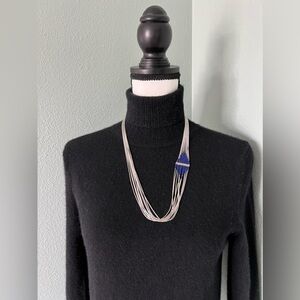 Sterling Silver Lapis Lazuli Asymmetrical Necklace